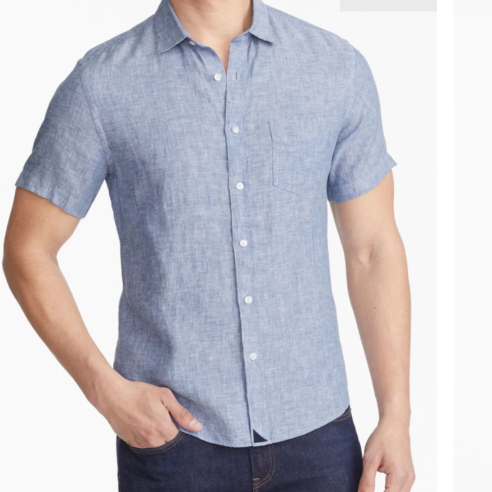 Untuck it men’s short sleeve linen button down- NWOT